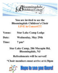 bloomingdale children’s choir to perform wednesday night